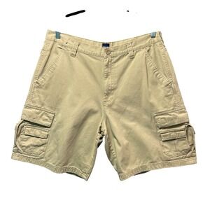 Y2K Basic Editions Cargo Shorts‎ 38 Khaki Tan Utility Pocket Workwear 2000s